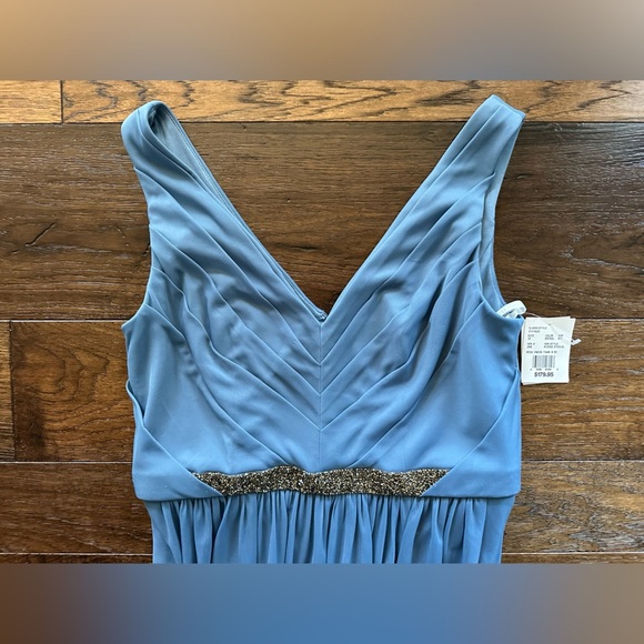 David’s Bridal Elegant Blue Maxi Dress with Gold Detail- size 12 - Picture 5 of 5